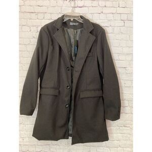 RVHSWDS Womens Plus Size 2XL Button Front Coat Black Pockets Lined NWT